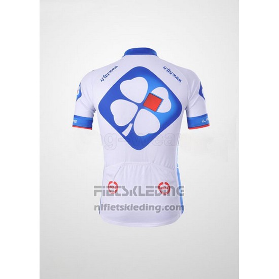 2010 Fietskleding FDJ Wit en Azuur Korte Mouwen en Koersbroek